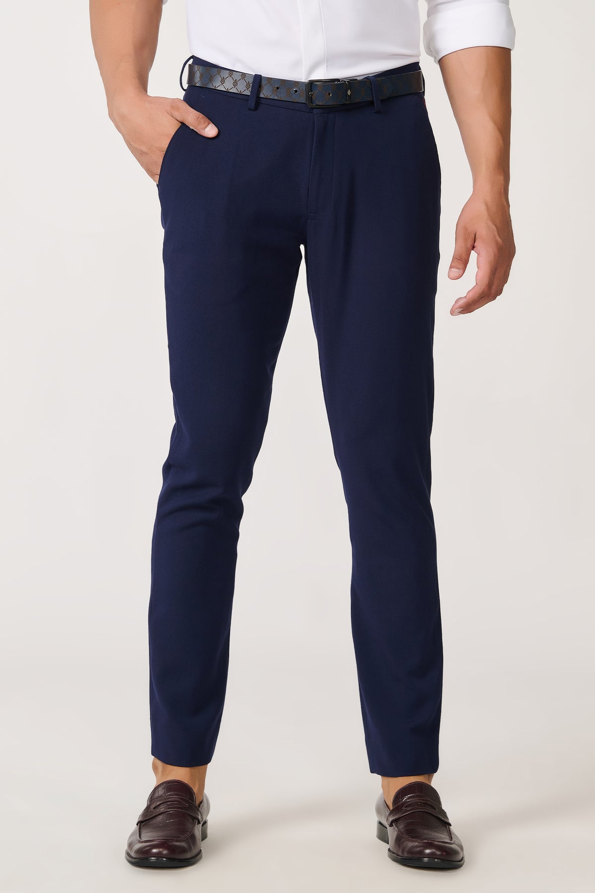 Navy Slim Fit Trousers
