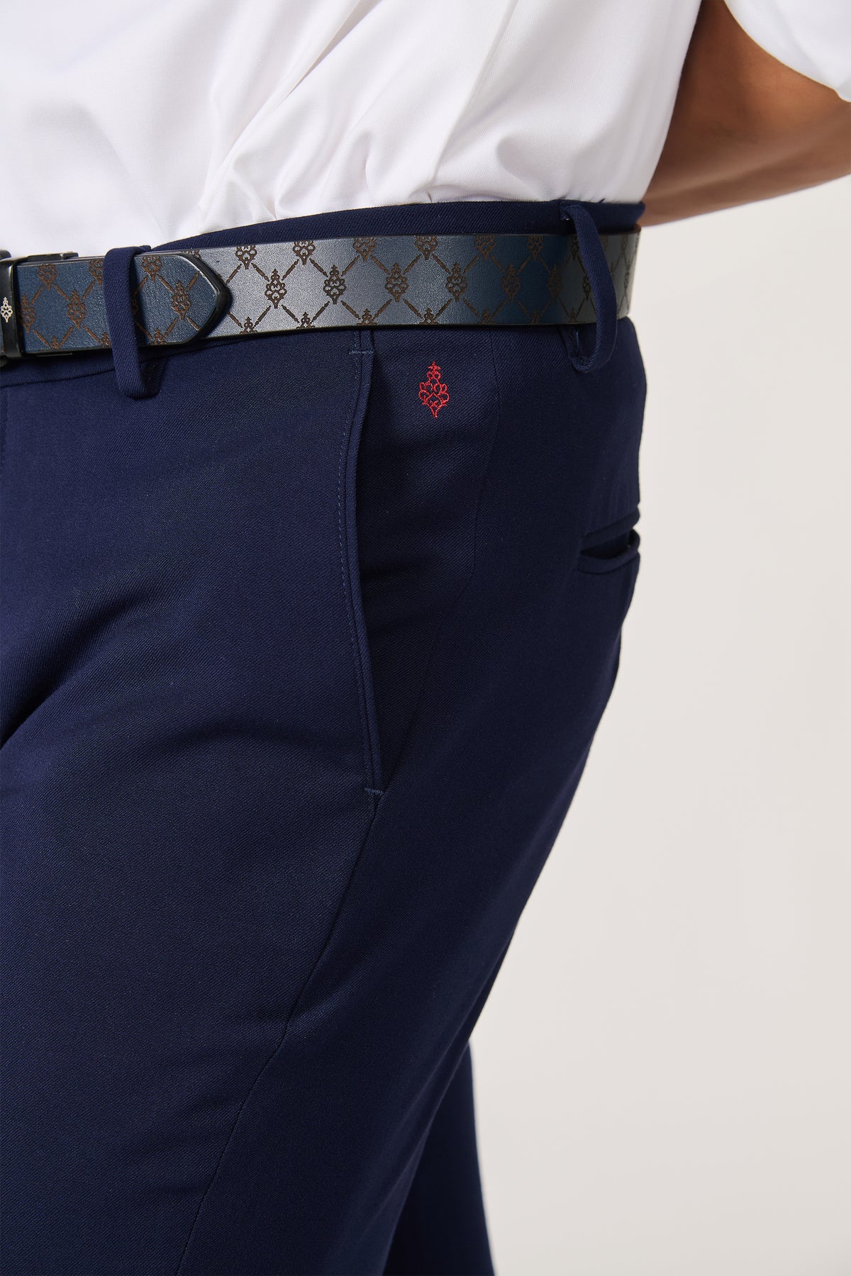 Navy Slim Fit Trousers