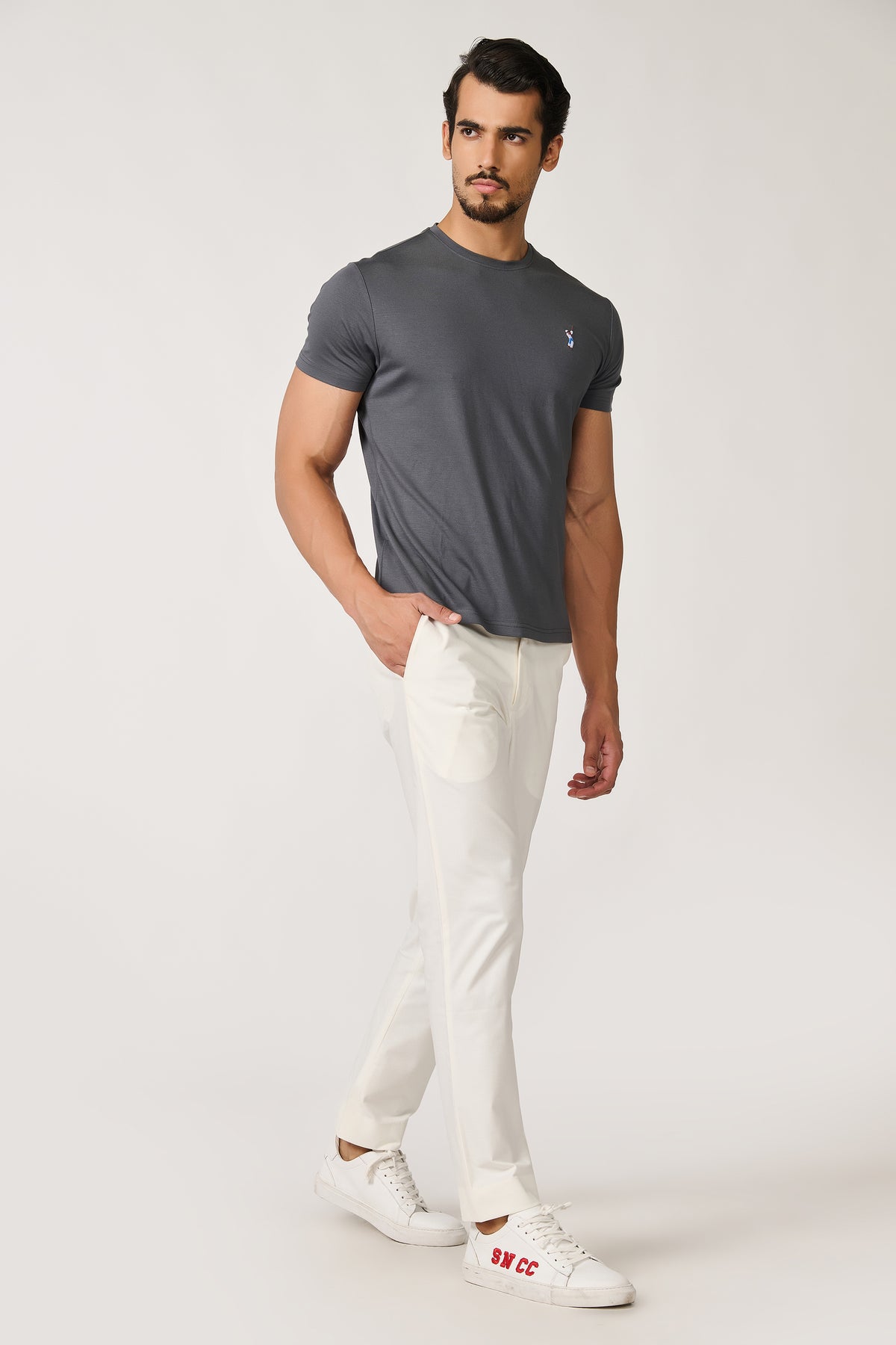 SNCC Grey Batsman Logo T-Shirt