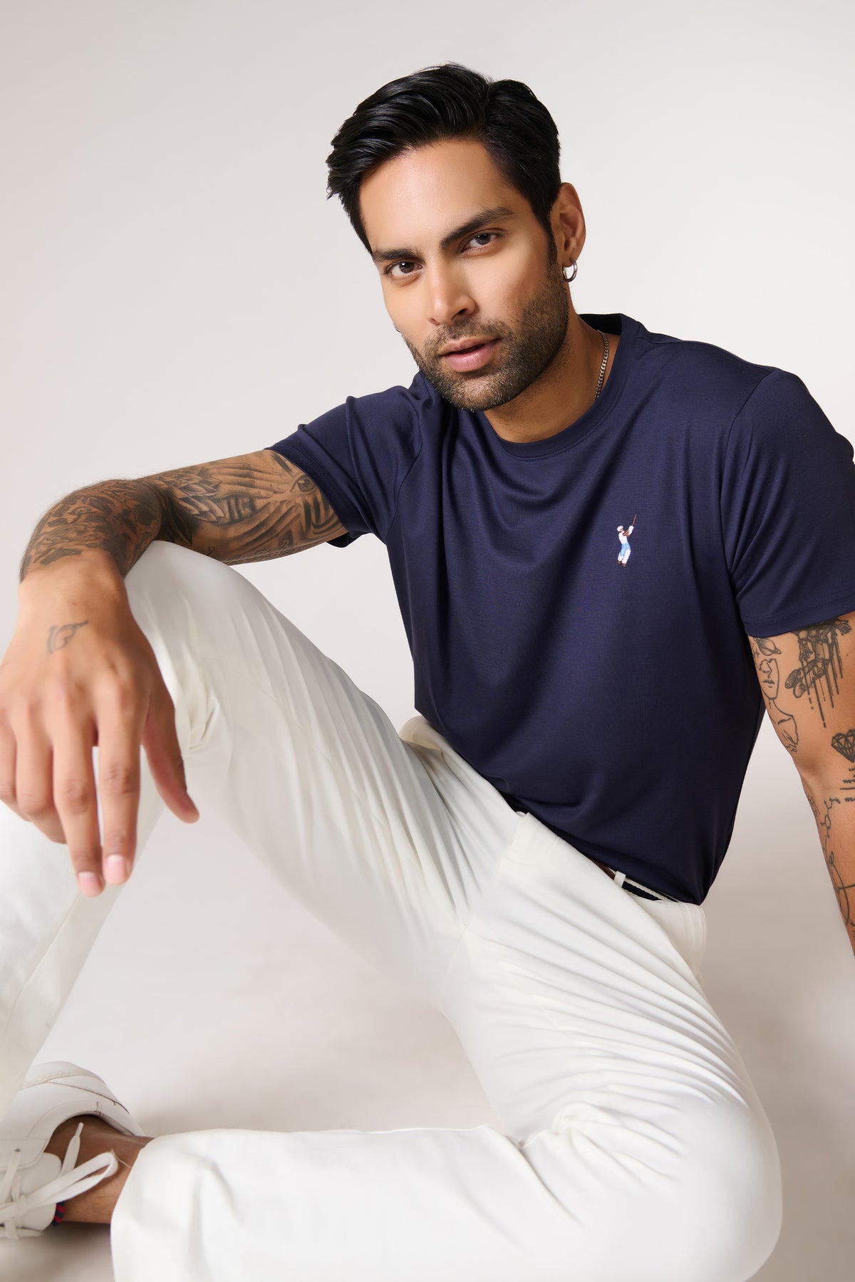 SNCC Navy Batsman Logo T-Shirt