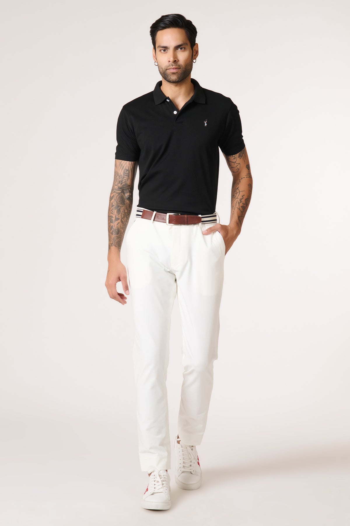 SNCC Giza Cotton Black Polo T-shirt