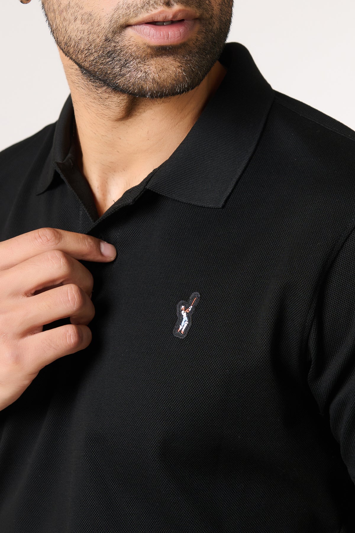 SNCC Giza Cotton Black Polo T-shirt