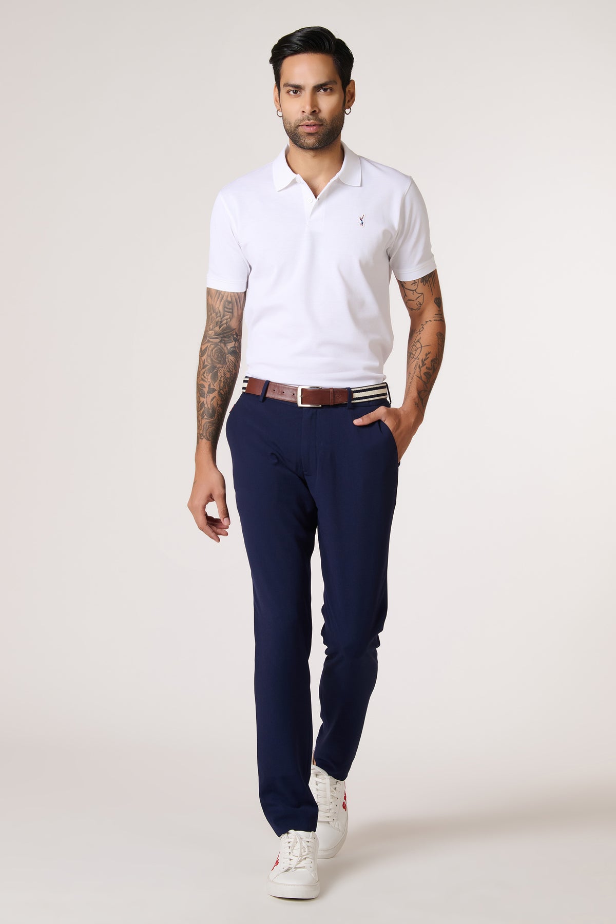 SNCC Giza Cotton Off White Polo T-shirt