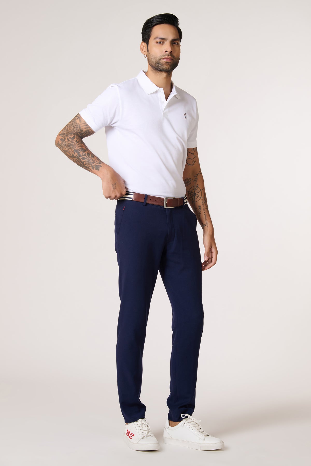 SNCC Giza Cotton Off White Polo T-shirt