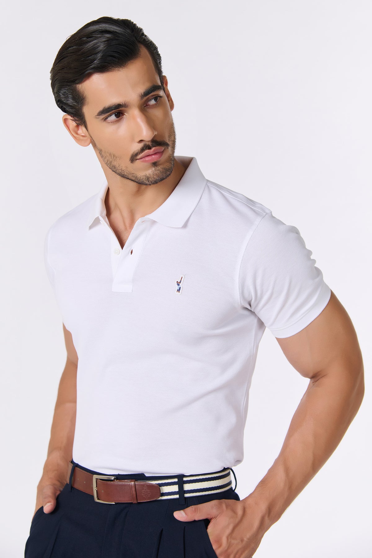 SNCC Giza Cotton Off White Polo T-shirt