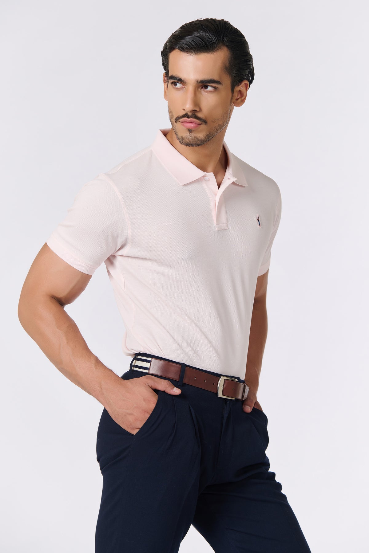 SNCC Giza Cotton Pink Polo T-shirt