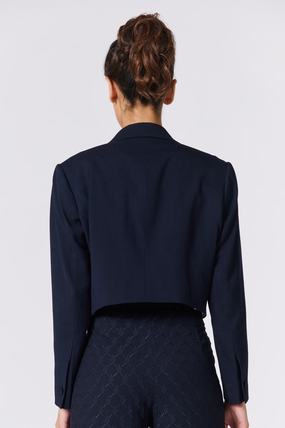 Amy Jackson in SNCC Navy Crop Jacket