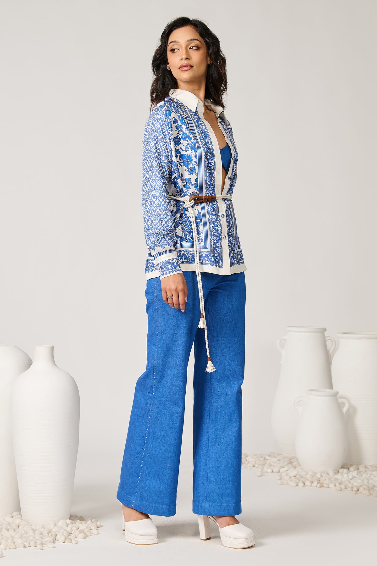 Azulejo Printed Silk Shirt