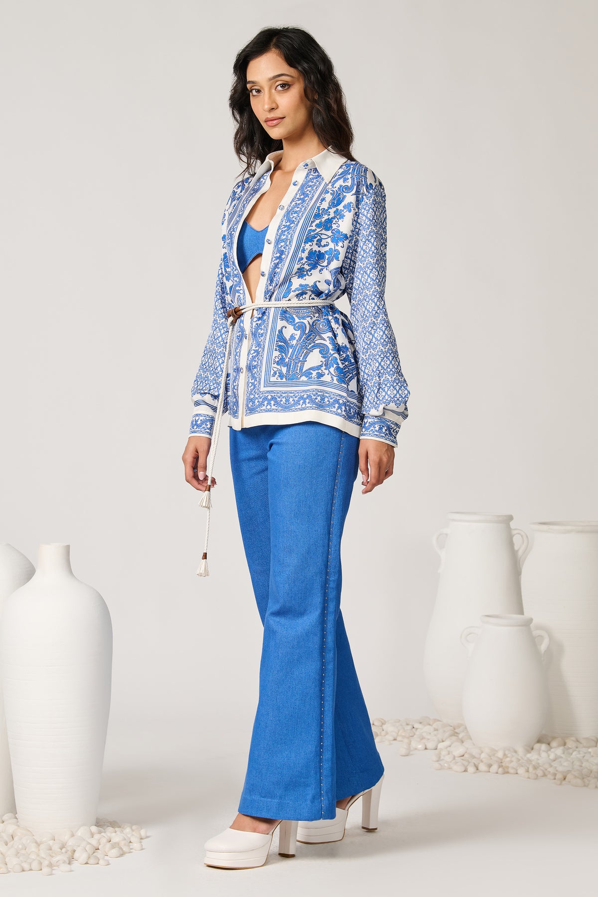 Azulejo Printed Silk Shirt