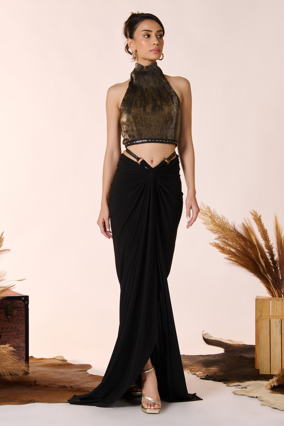 Raised Neck Crop Top