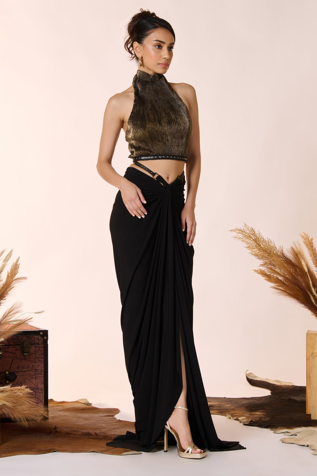 Raised Neck Crop Top