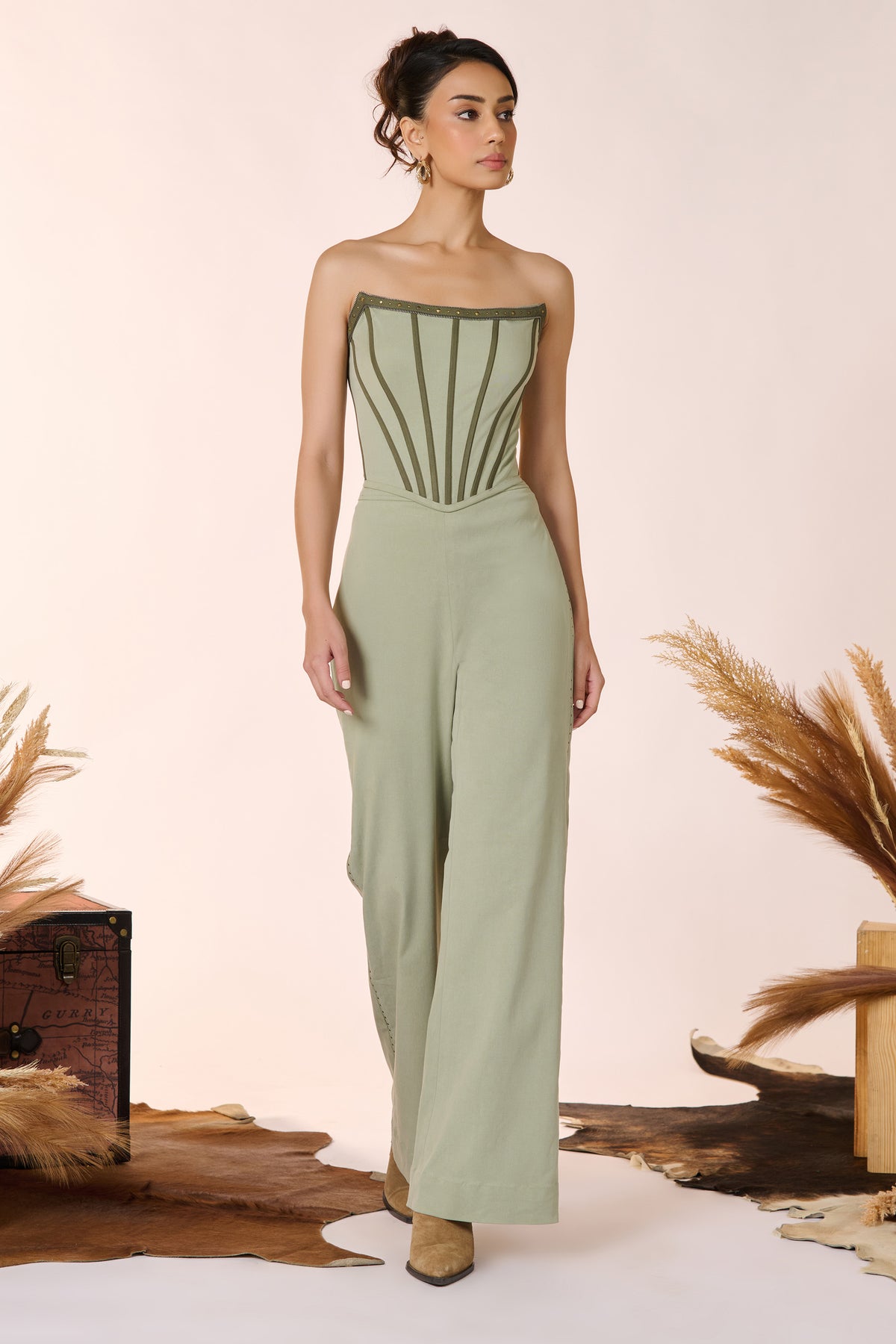 Pistachio Flared Trousers