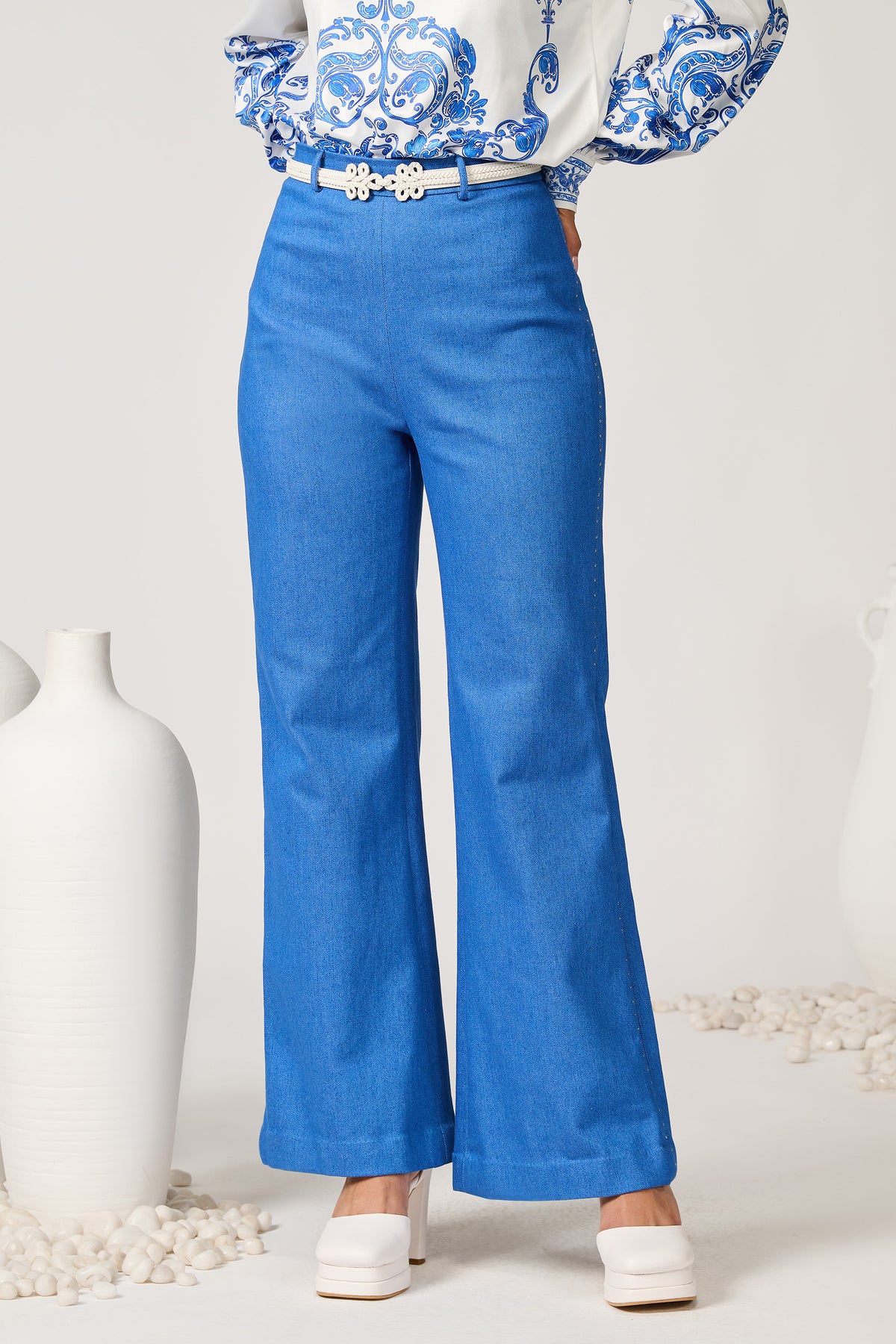 Denim Flared Trousers
