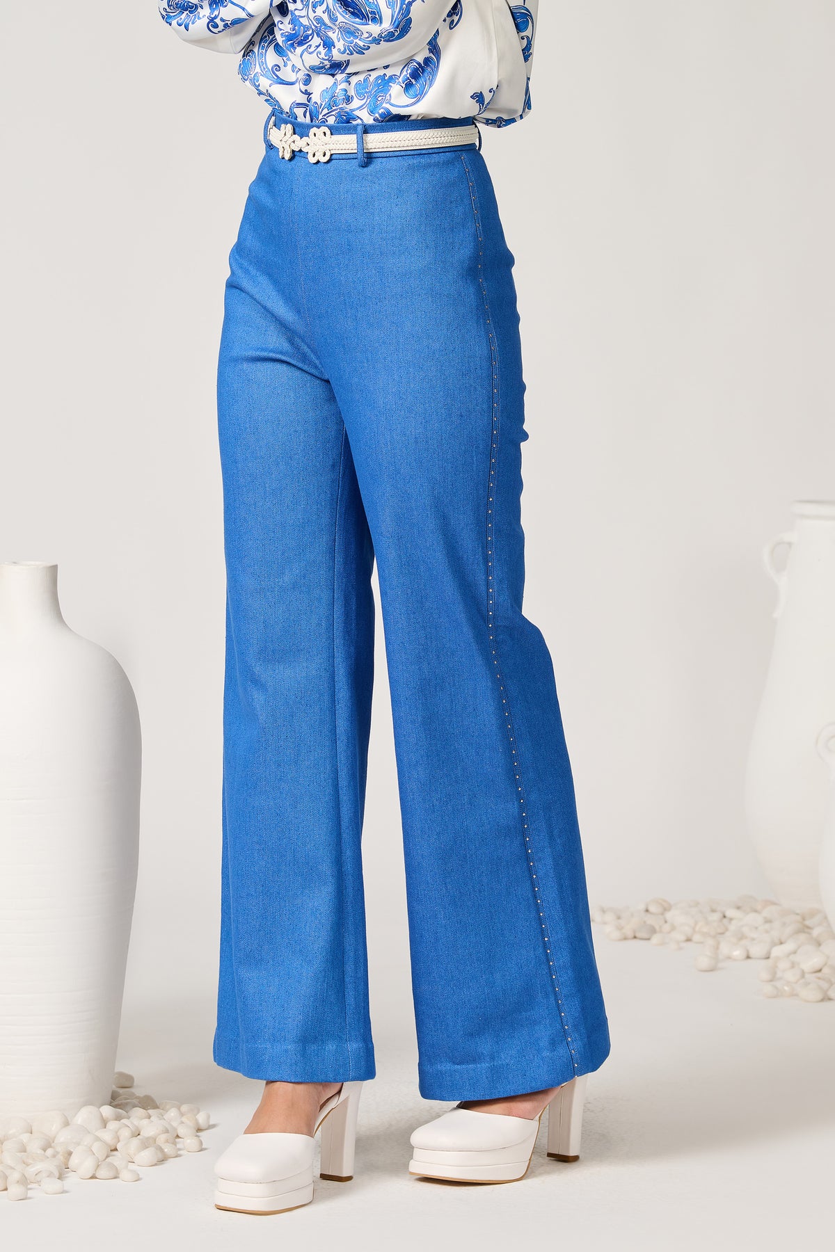 Denim Flared Trousers