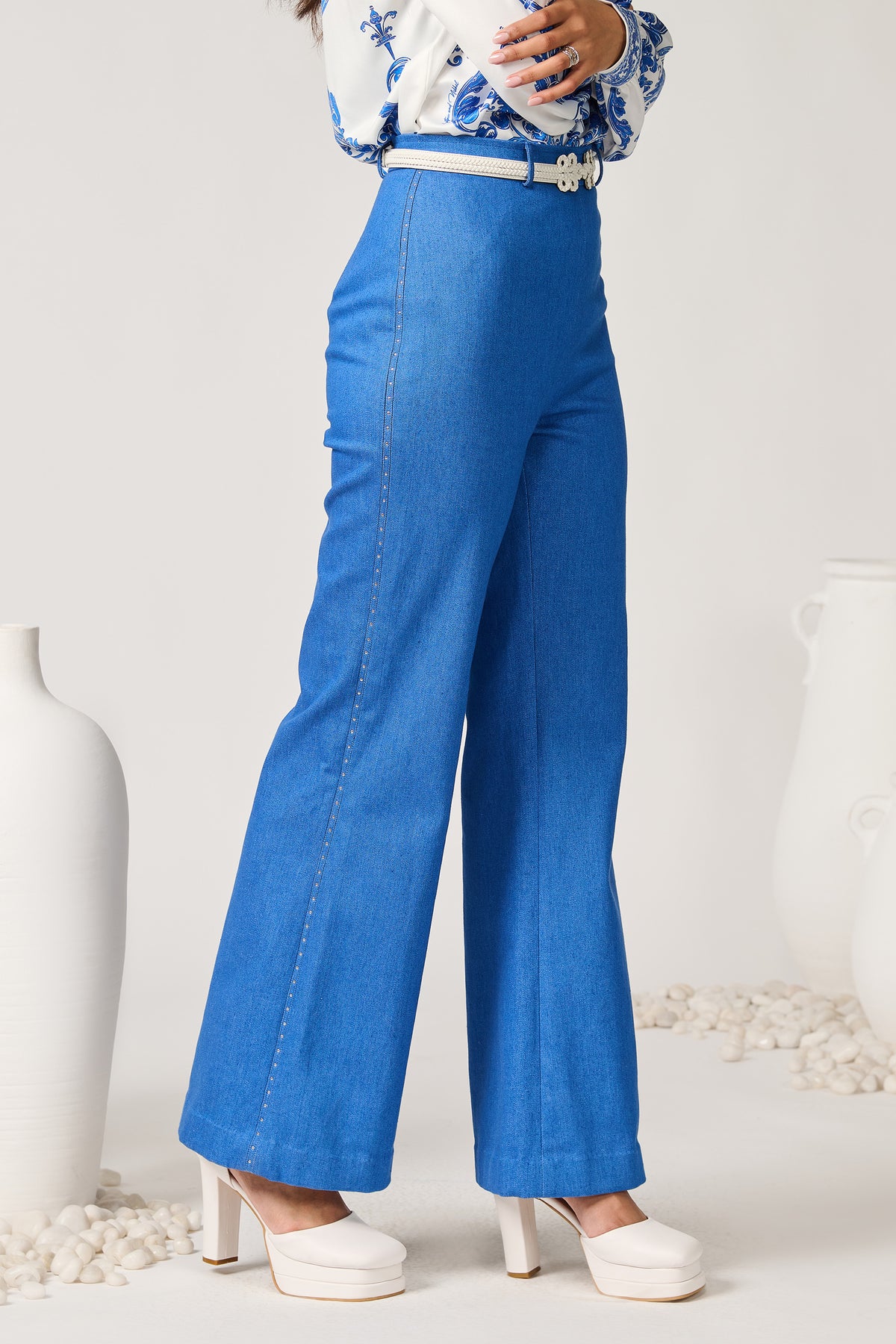 Denim Flared Trousers