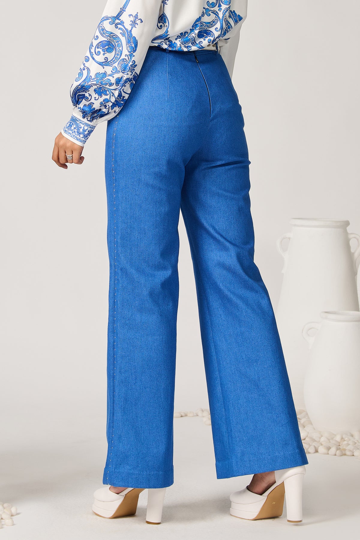 Denim Flared Trousers