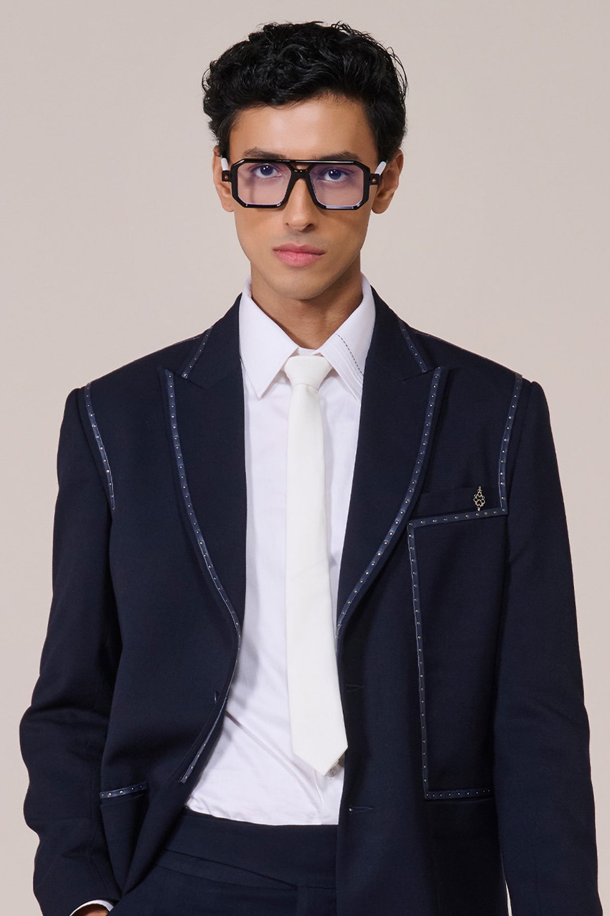 Off White Silk Twill Tie