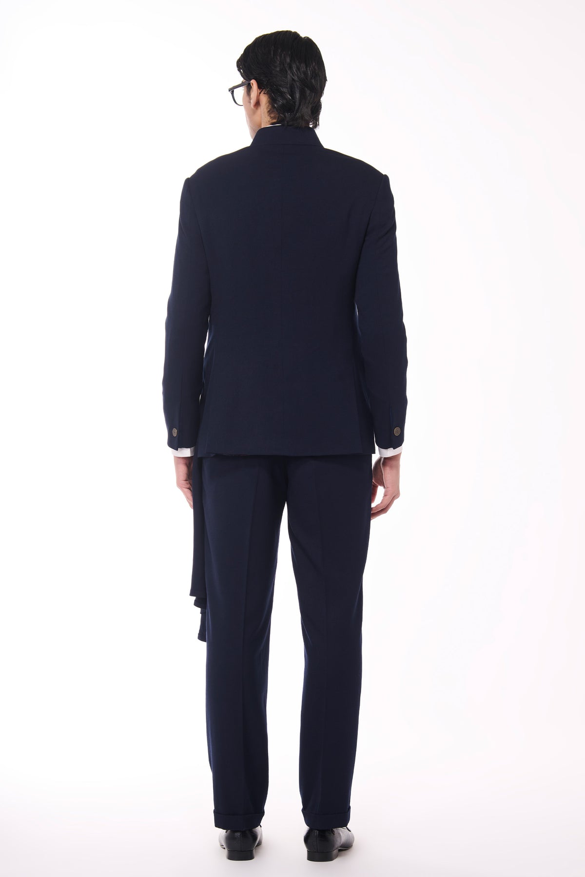 Navy Classic Bandhgala with Drape