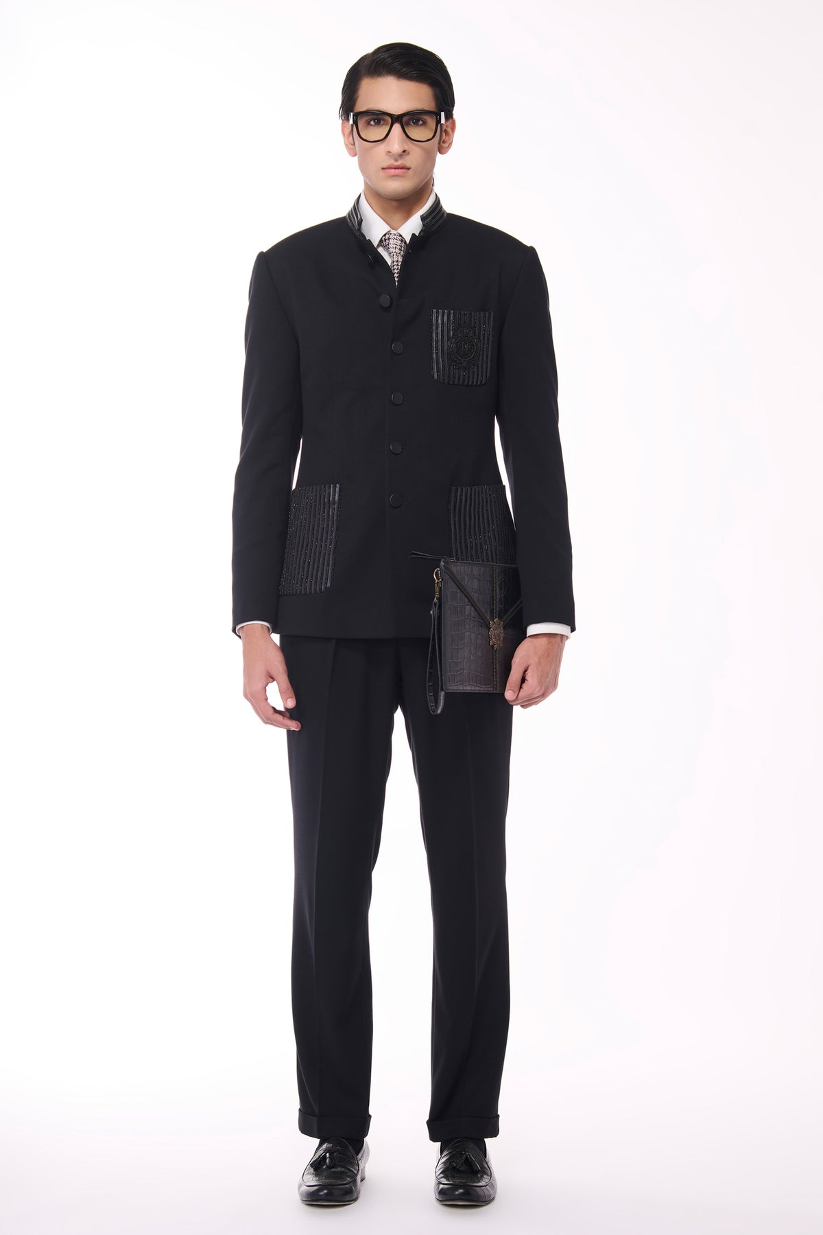 Black Embellished Bandhgala