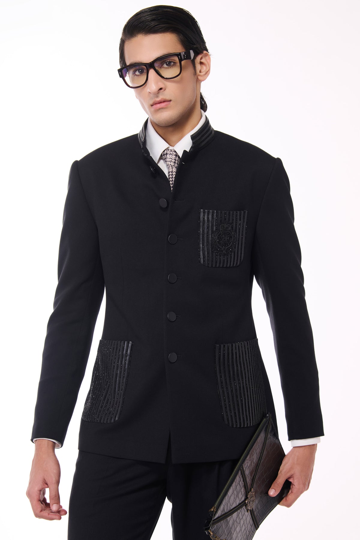 Black Embellished Bandhgala