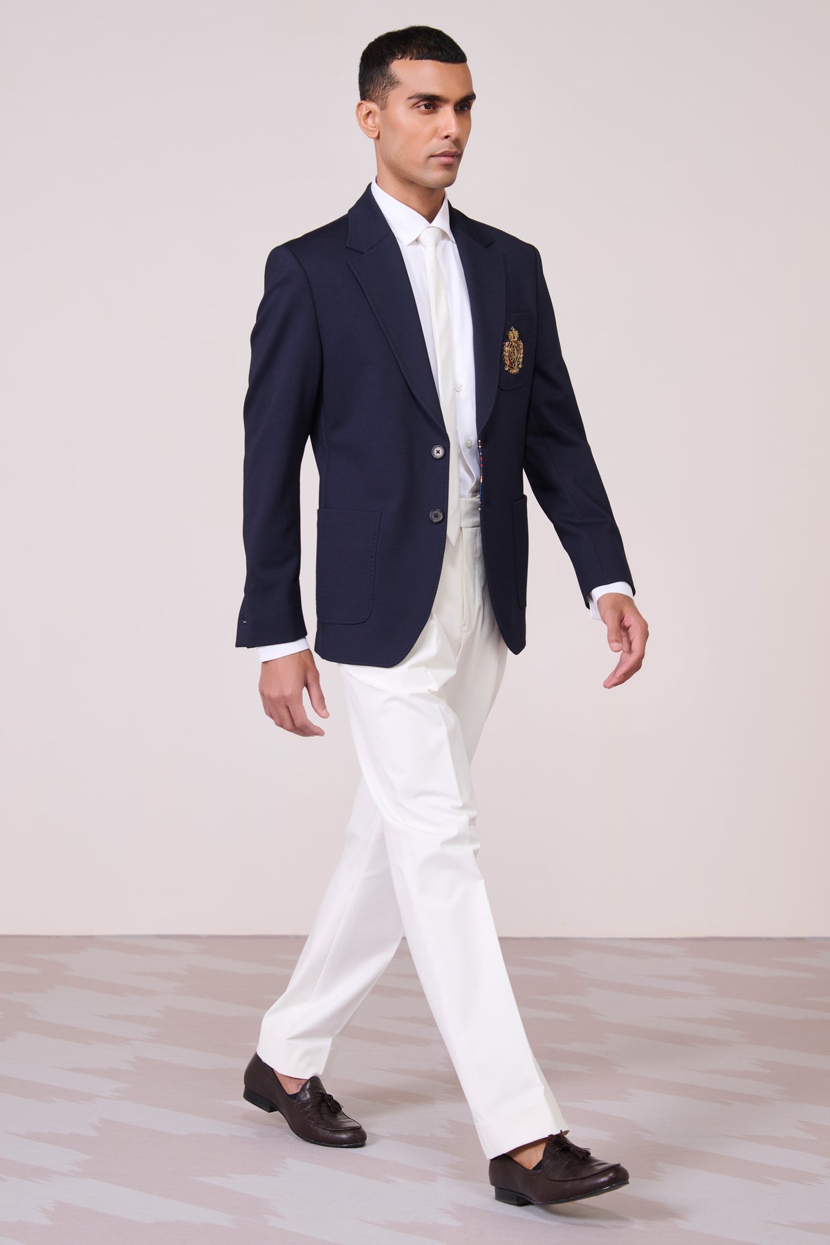 Navy Striped crested Jacket