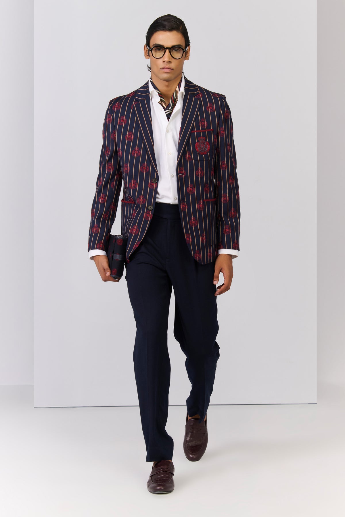 Navy crested embroidered Jacket