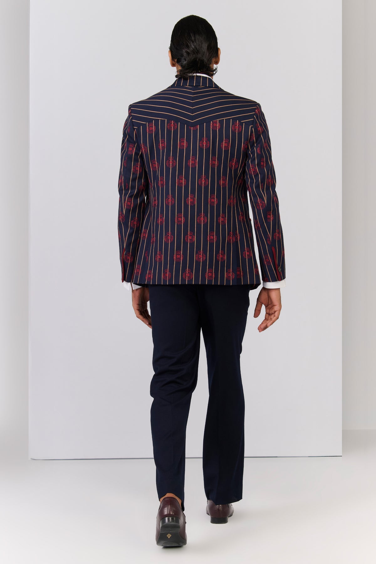 Navy crested embroidered Jacket