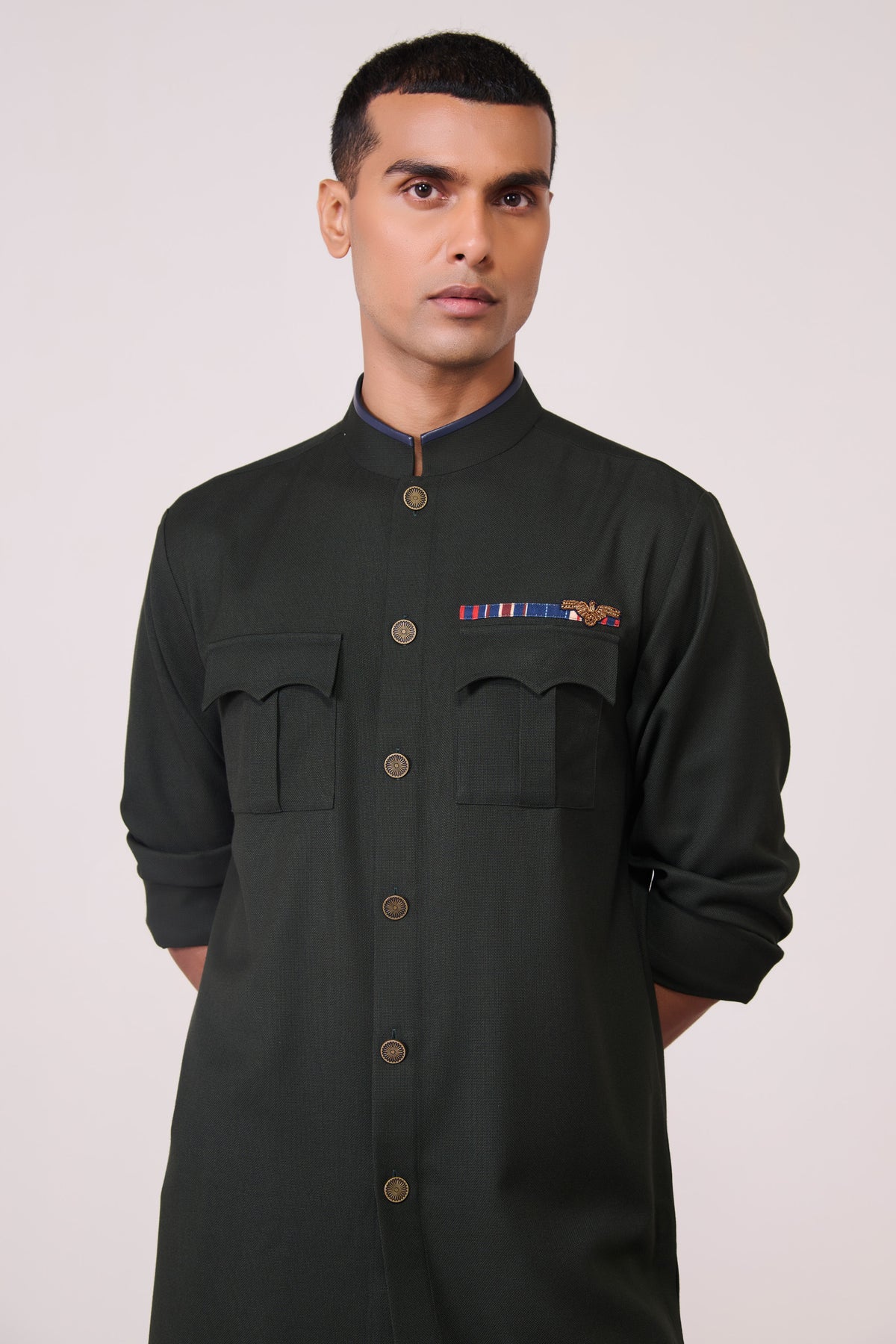 Military Green Cargo Kurta