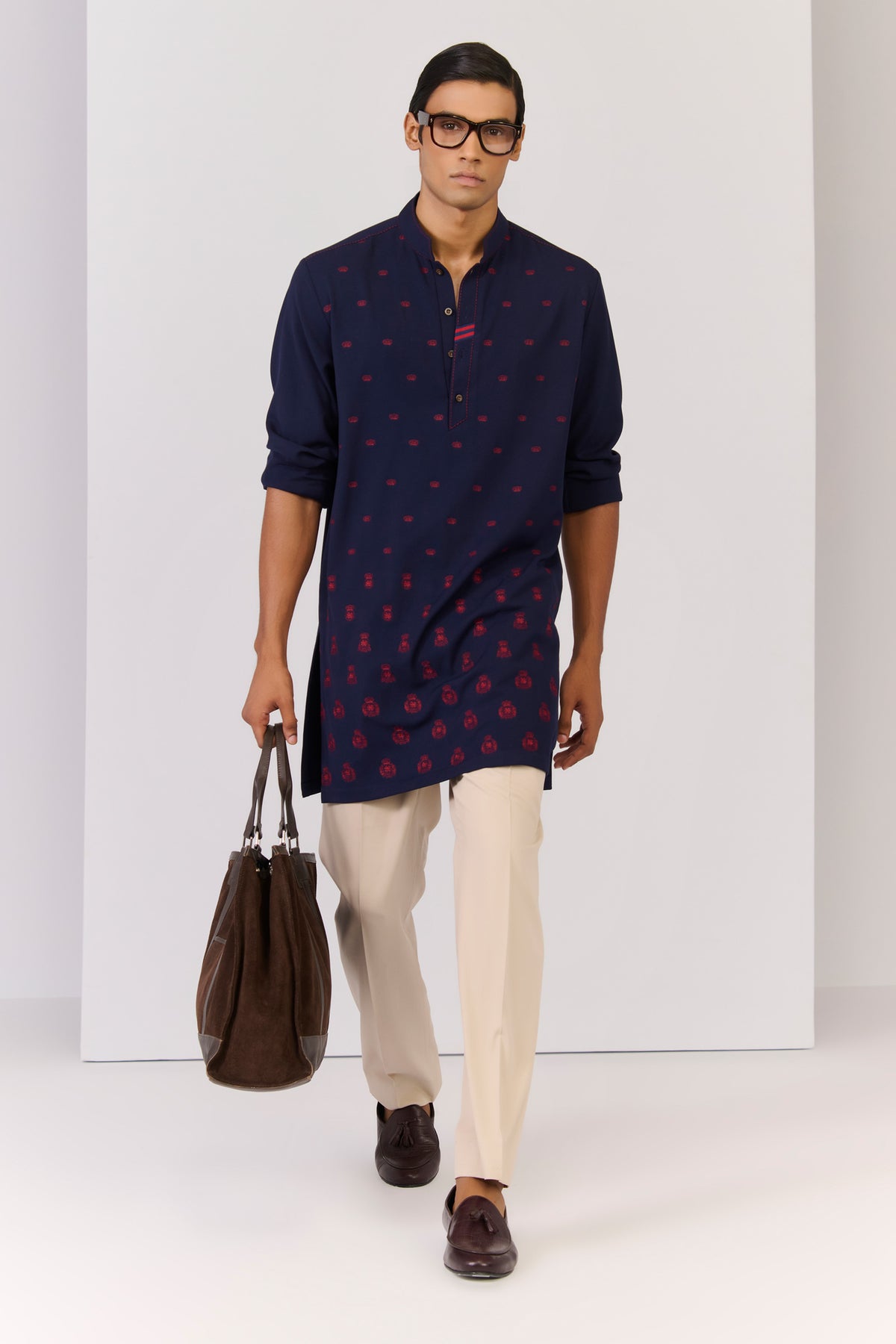 Navy Ombre Embroidered Kurta