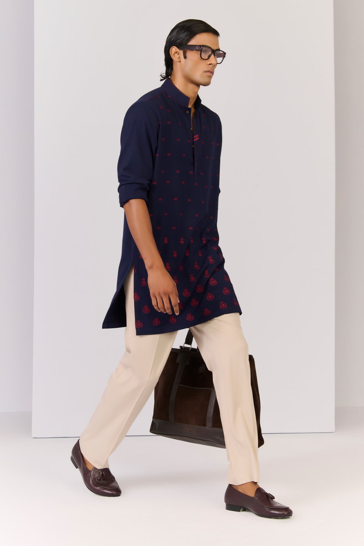 Navy Ombre Embroidered Kurta