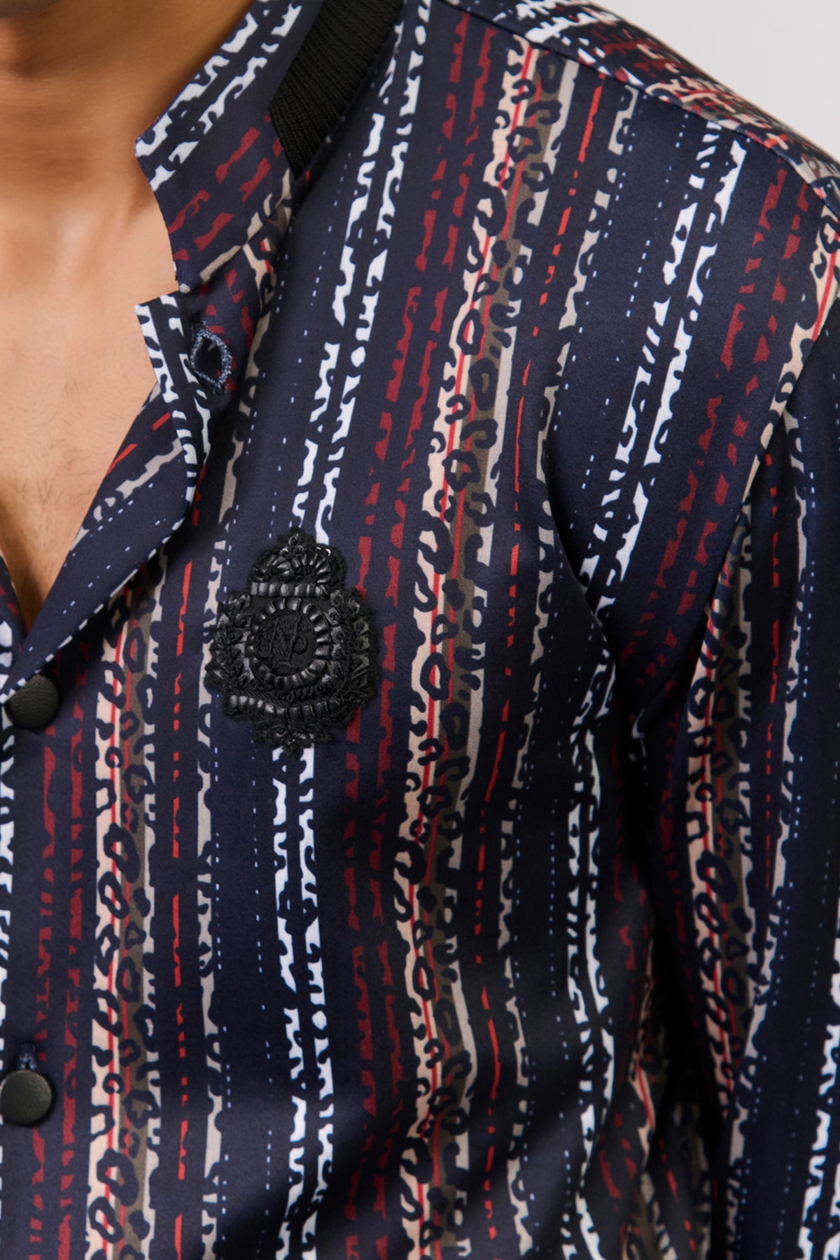 Multi-coloured Striped Crepe Kurta