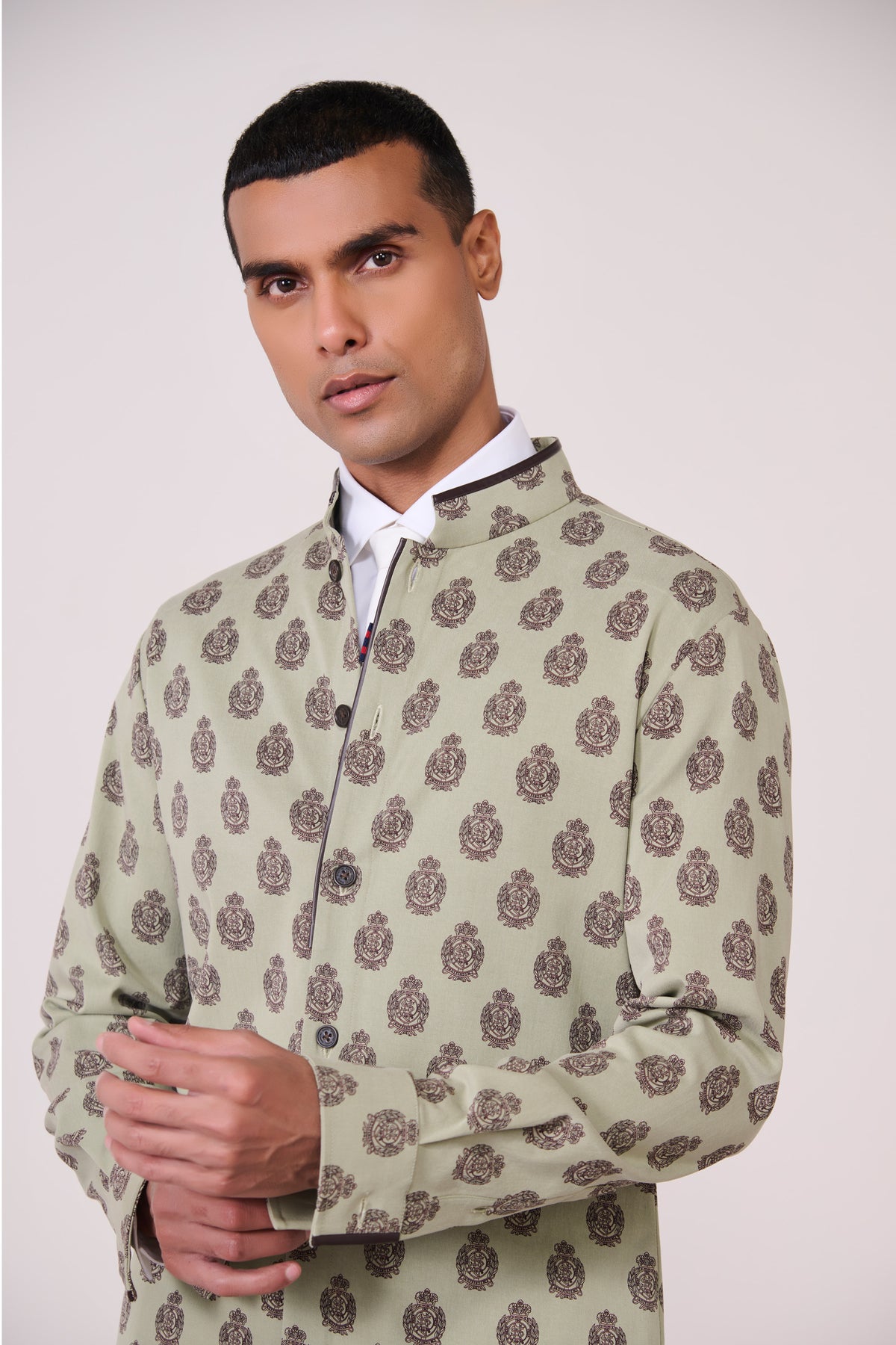 Olive Embroidered Kurta