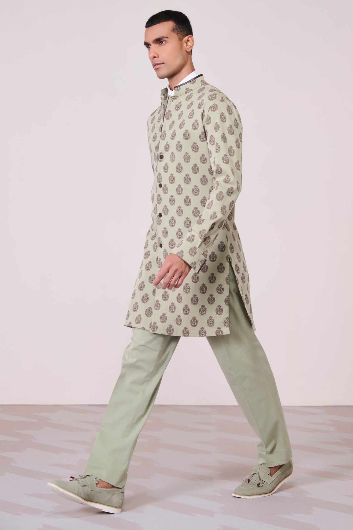 Olive Embroidered Kurta