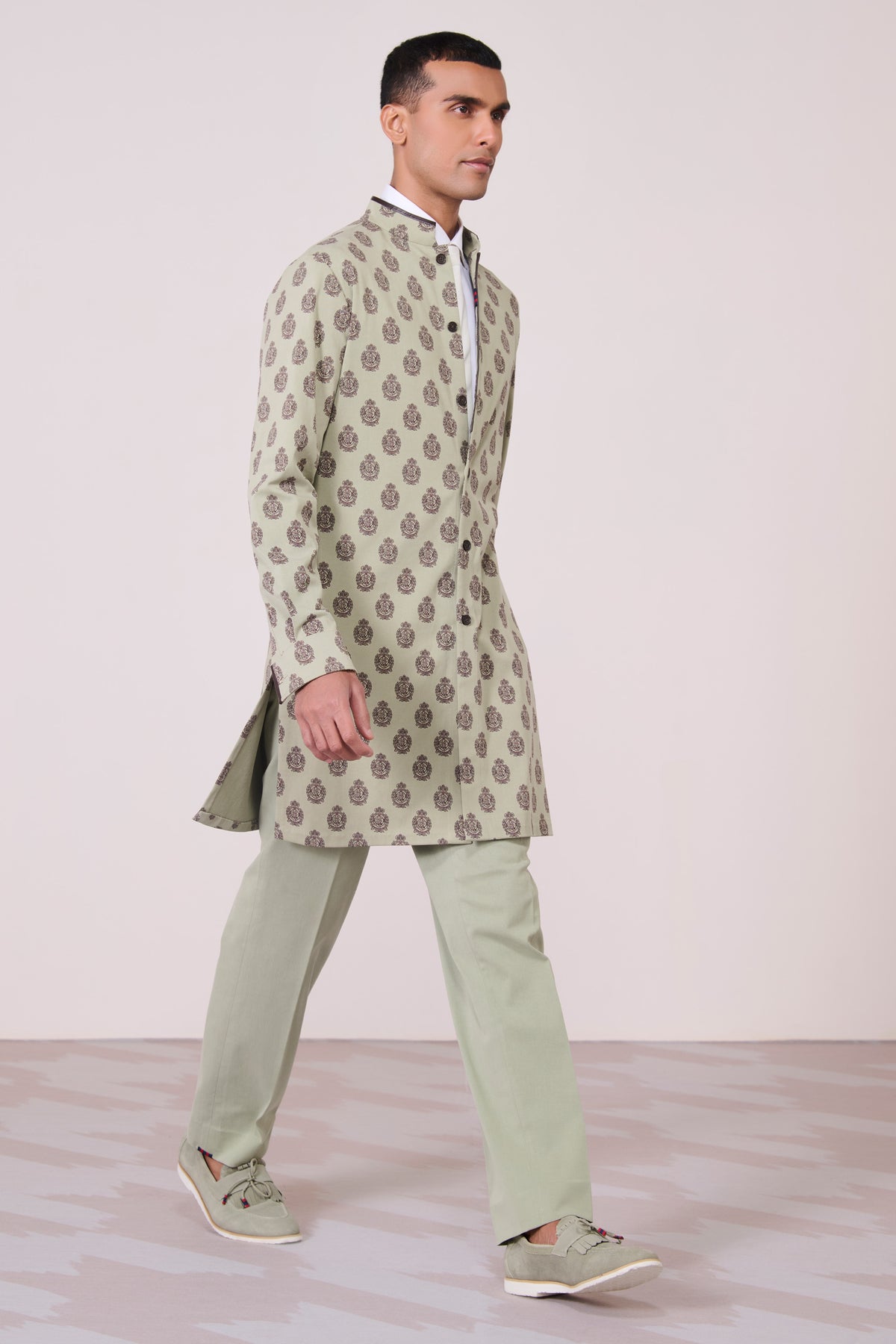 Olive Embroidered Kurta
