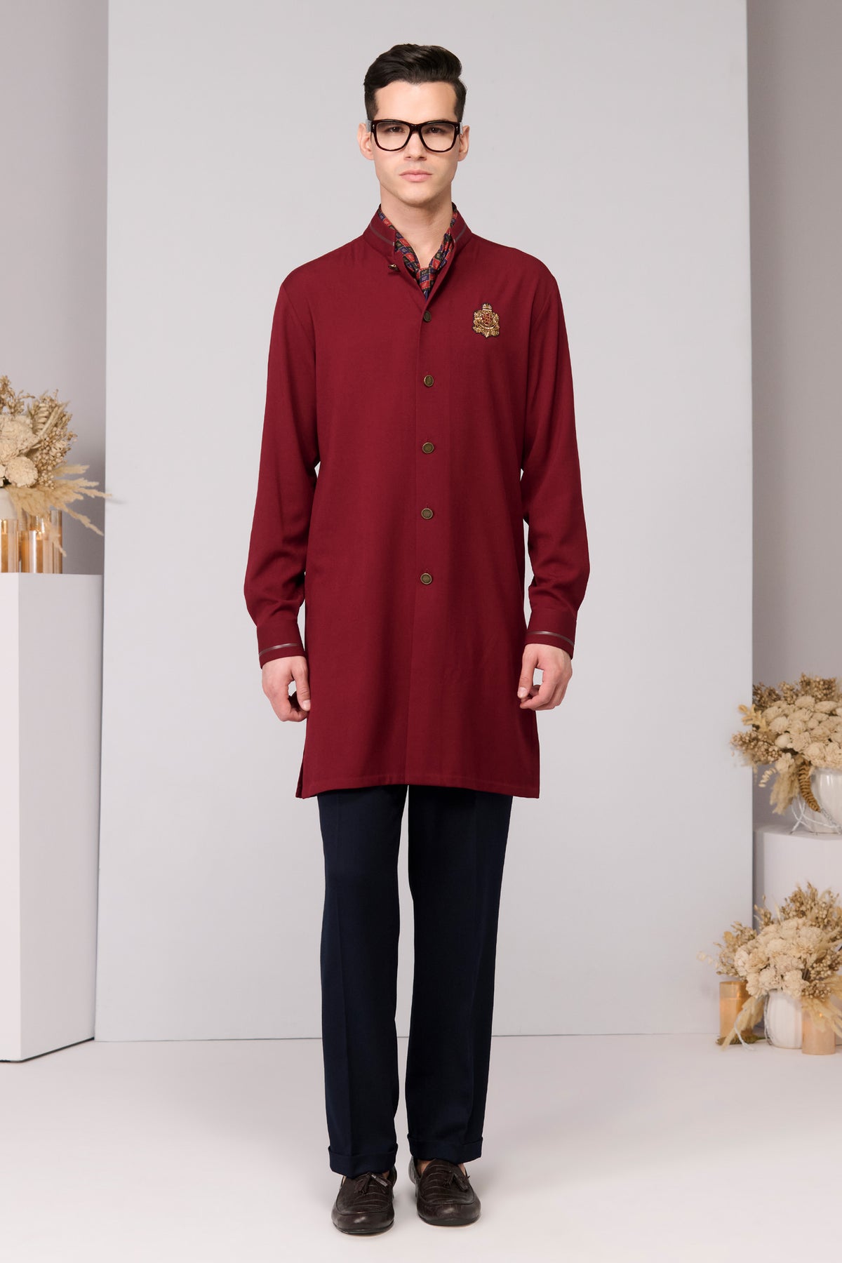 Cherry Crested Shirt Kurta