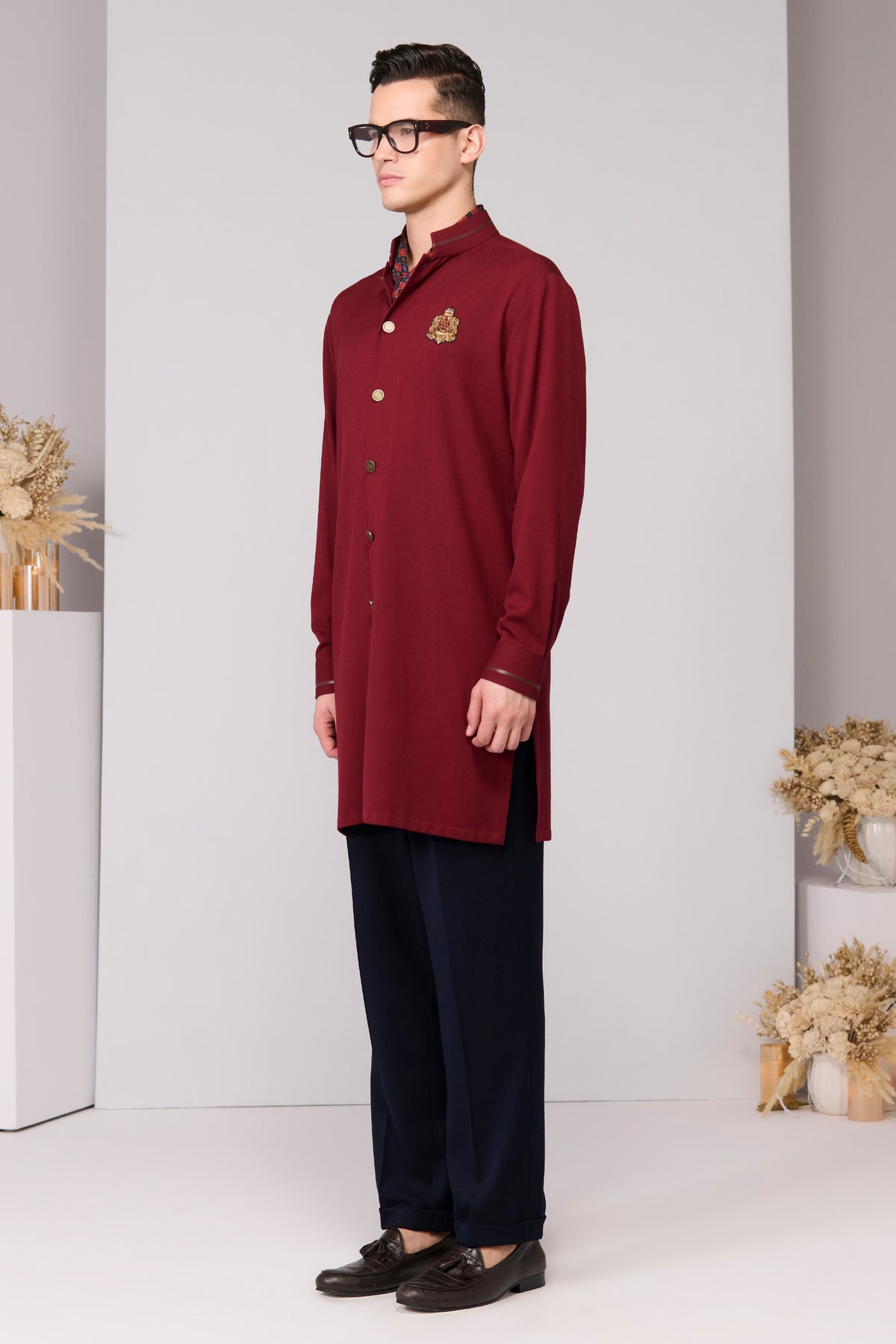 Cherry Crested Shirt Kurta