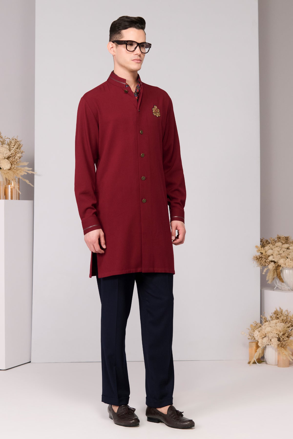 Cherry Crested Shirt Kurta