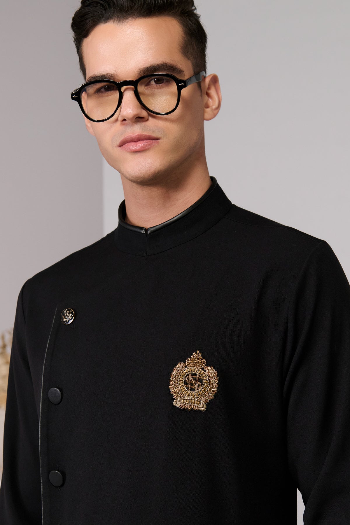 Black Minimalistic Asymmetric Kurta