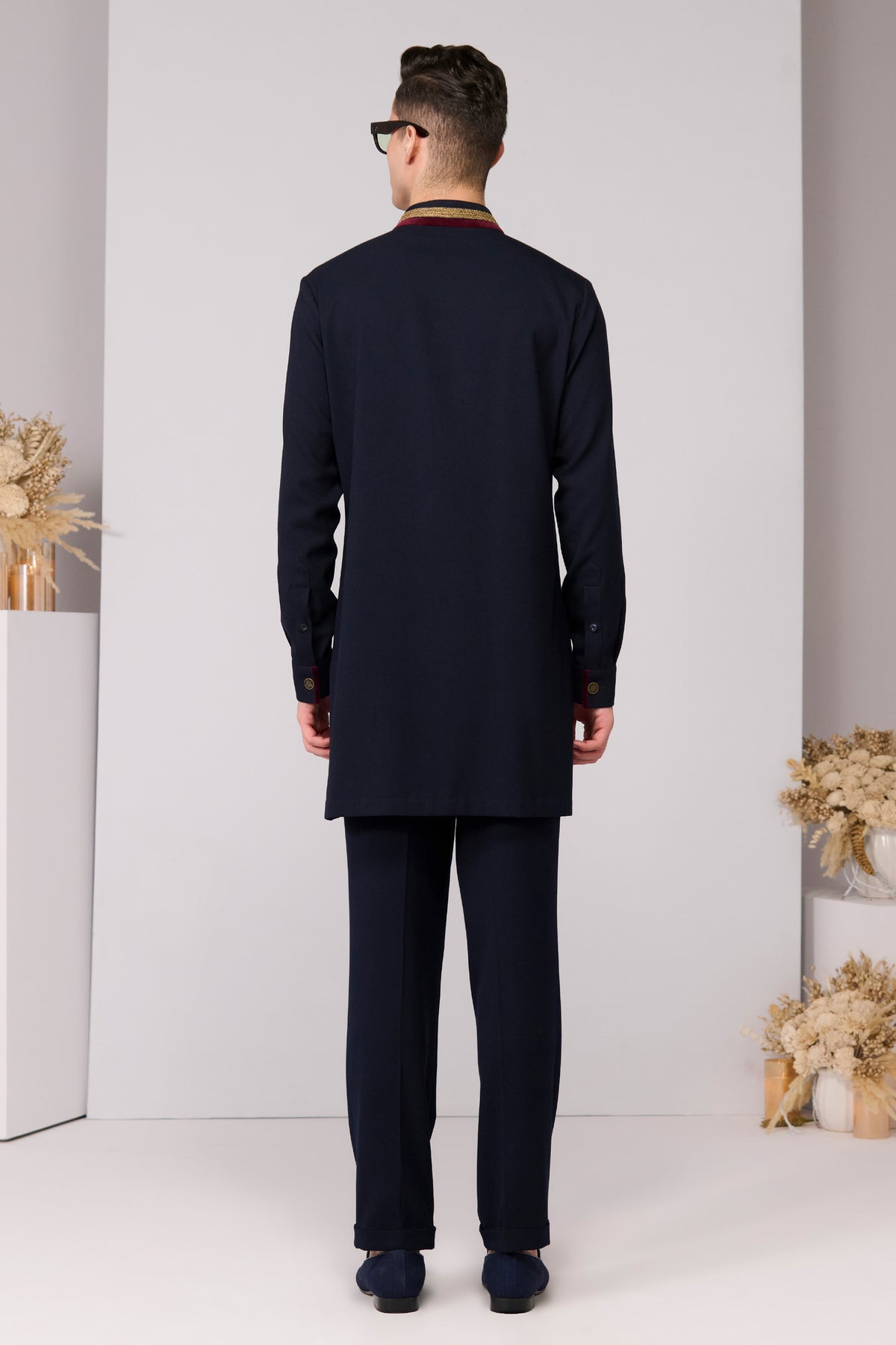 Velvet Placket Shirt Kurta