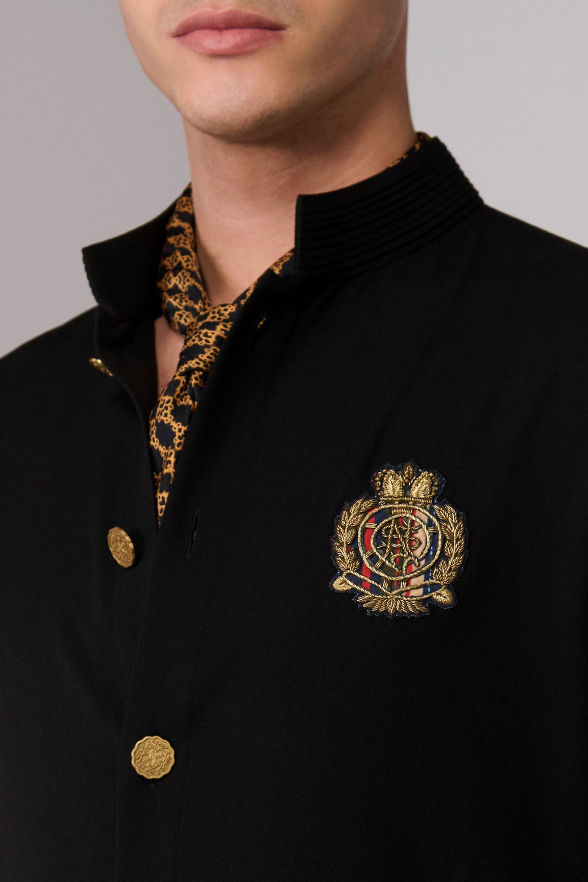 Black Crested Shirt Kurta