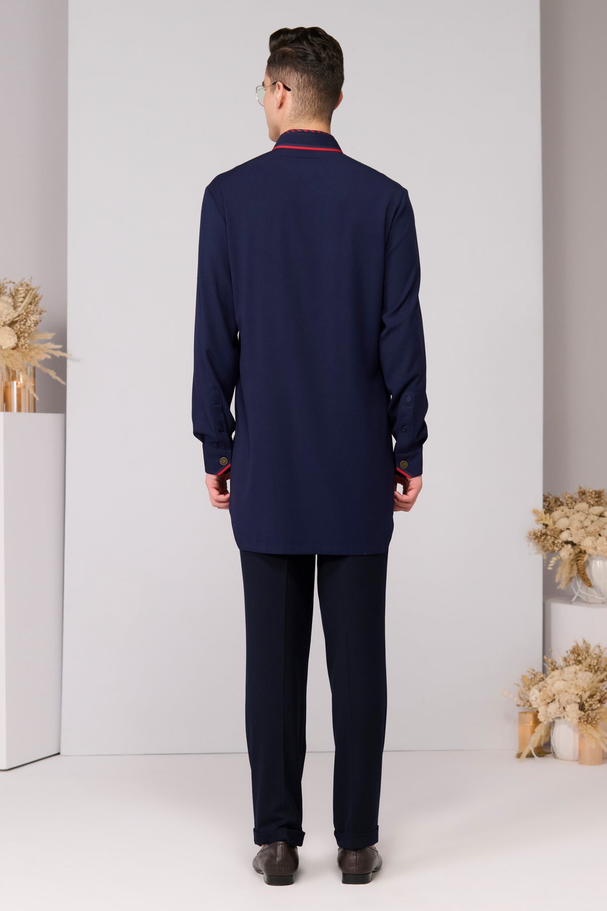 Navy Signature Taping Kurta