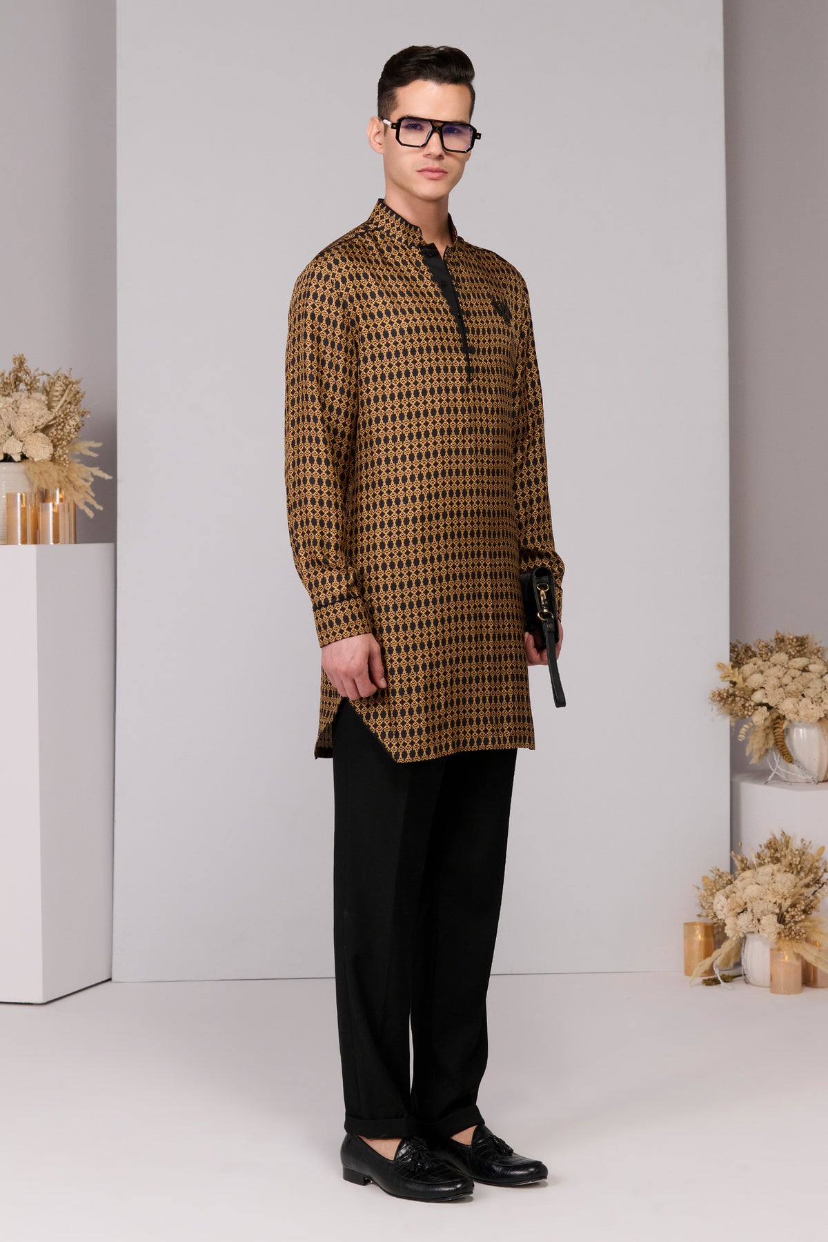 Silk Twill Adamas Printed Kurta