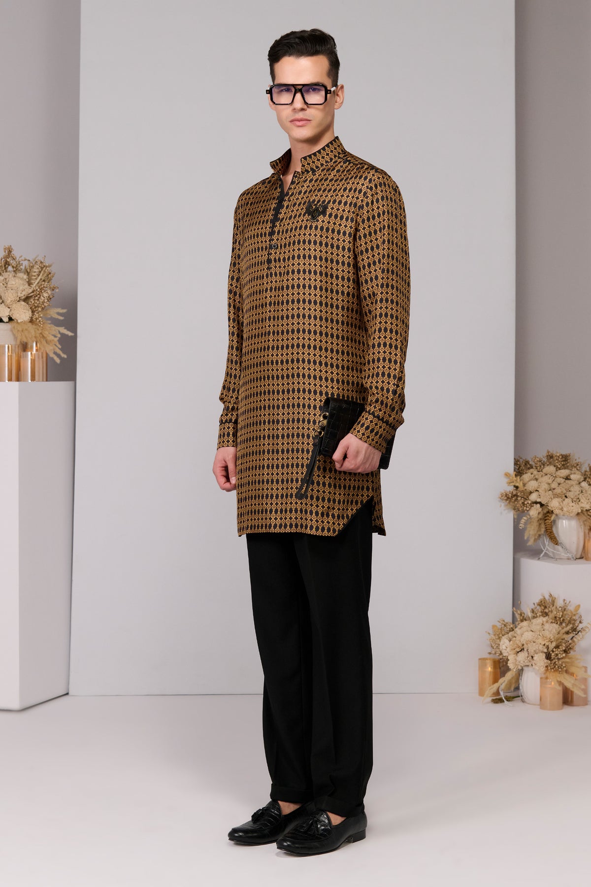 Silk Twill Adamas Printed Kurta