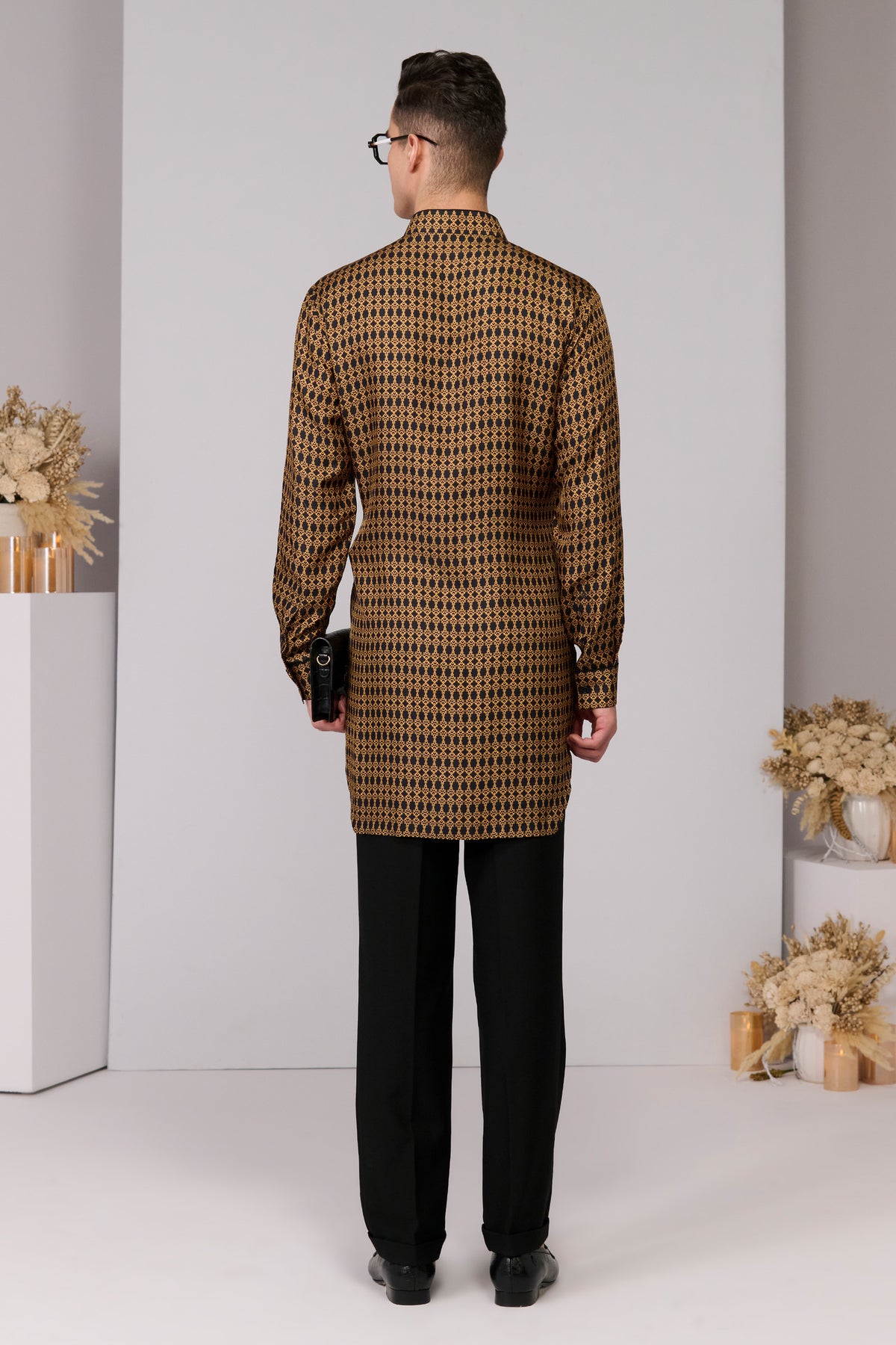 Silk Twill Adamas Printed Kurta