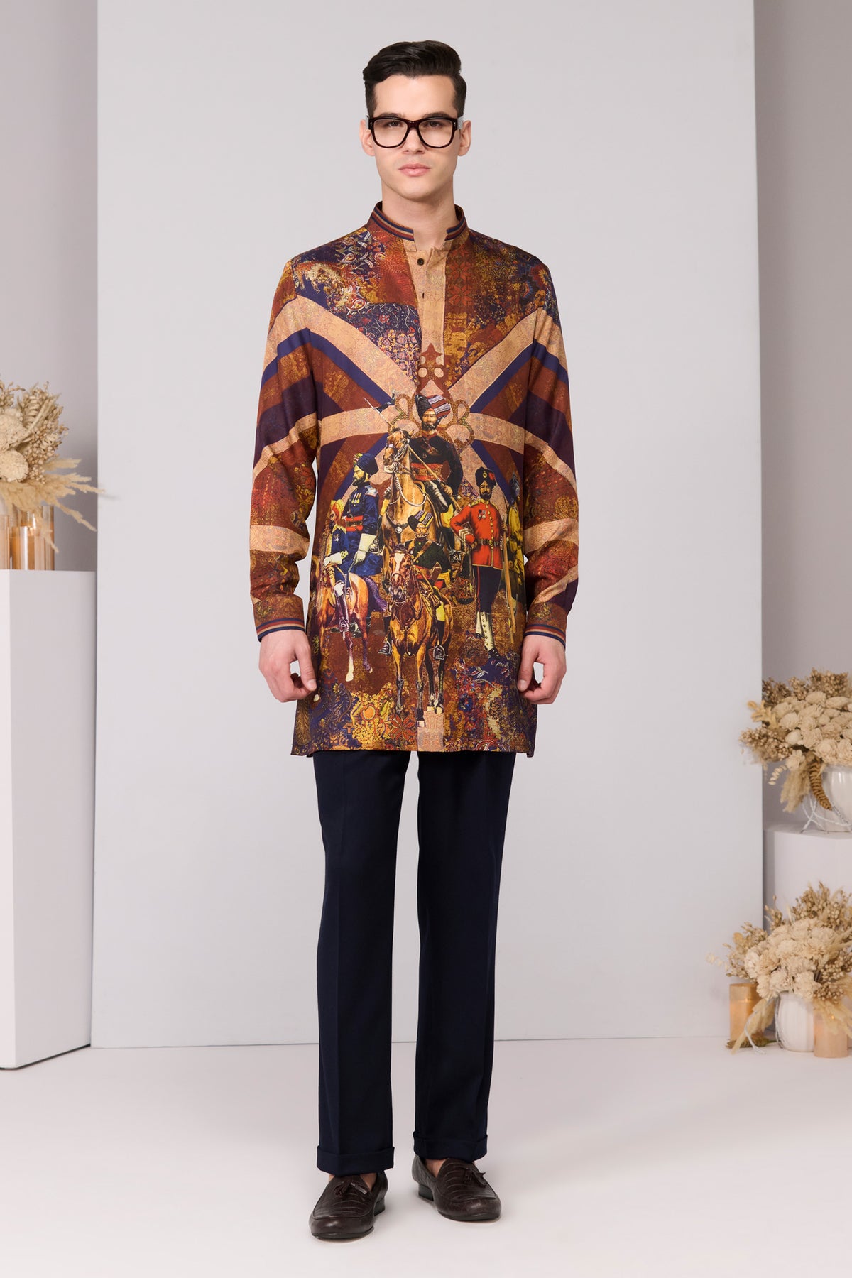 Regalia Print Silk Twill Kurta