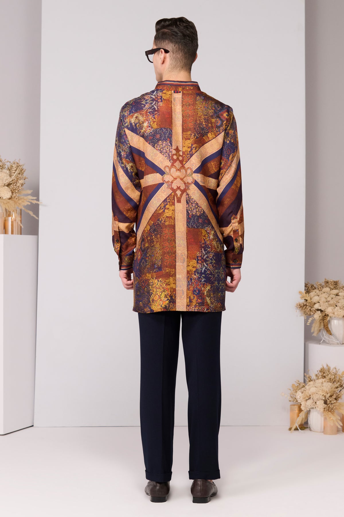 Regalia Print Silk Twill Kurta