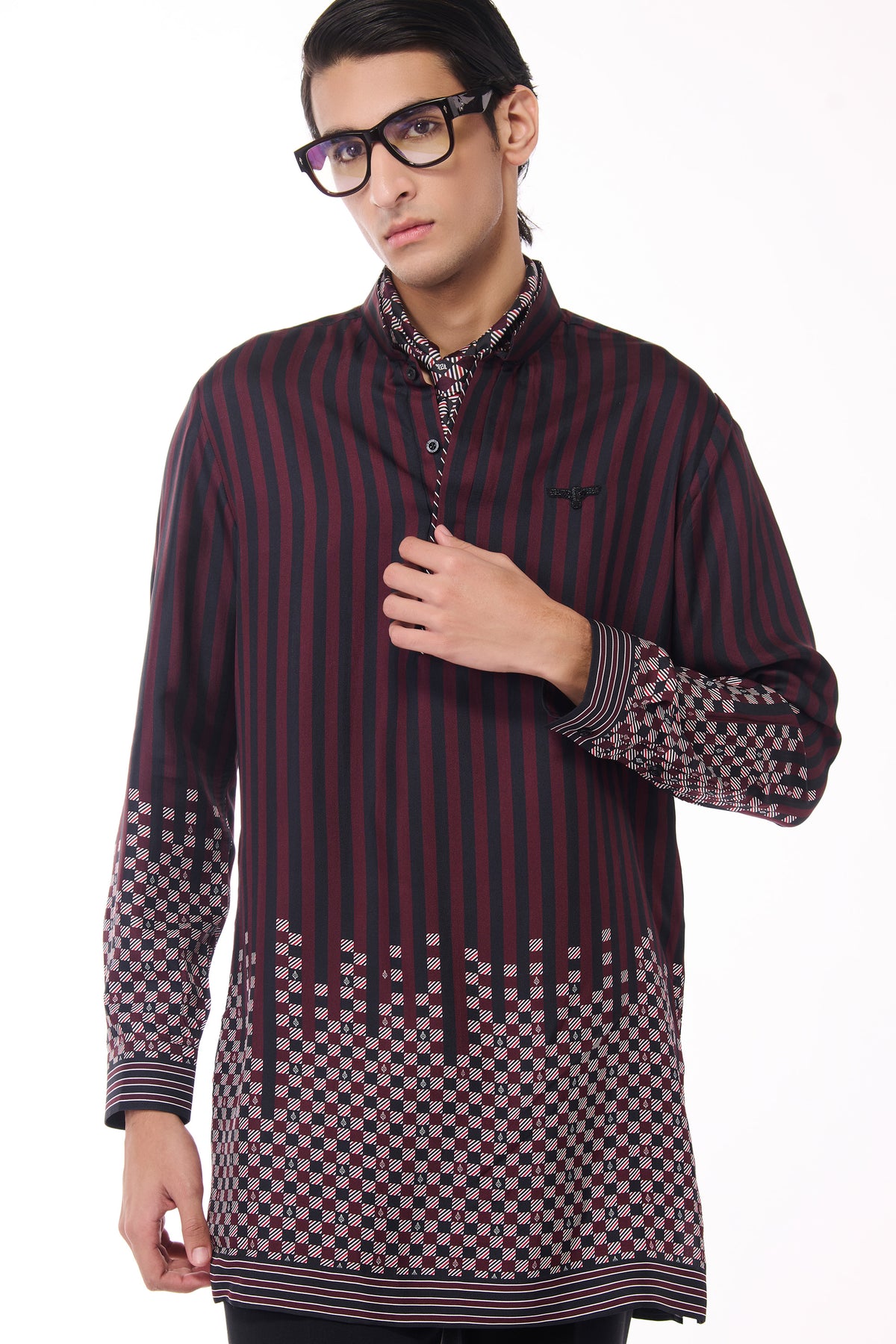 Monogram Adamas Silk Twill Printed Shirt
