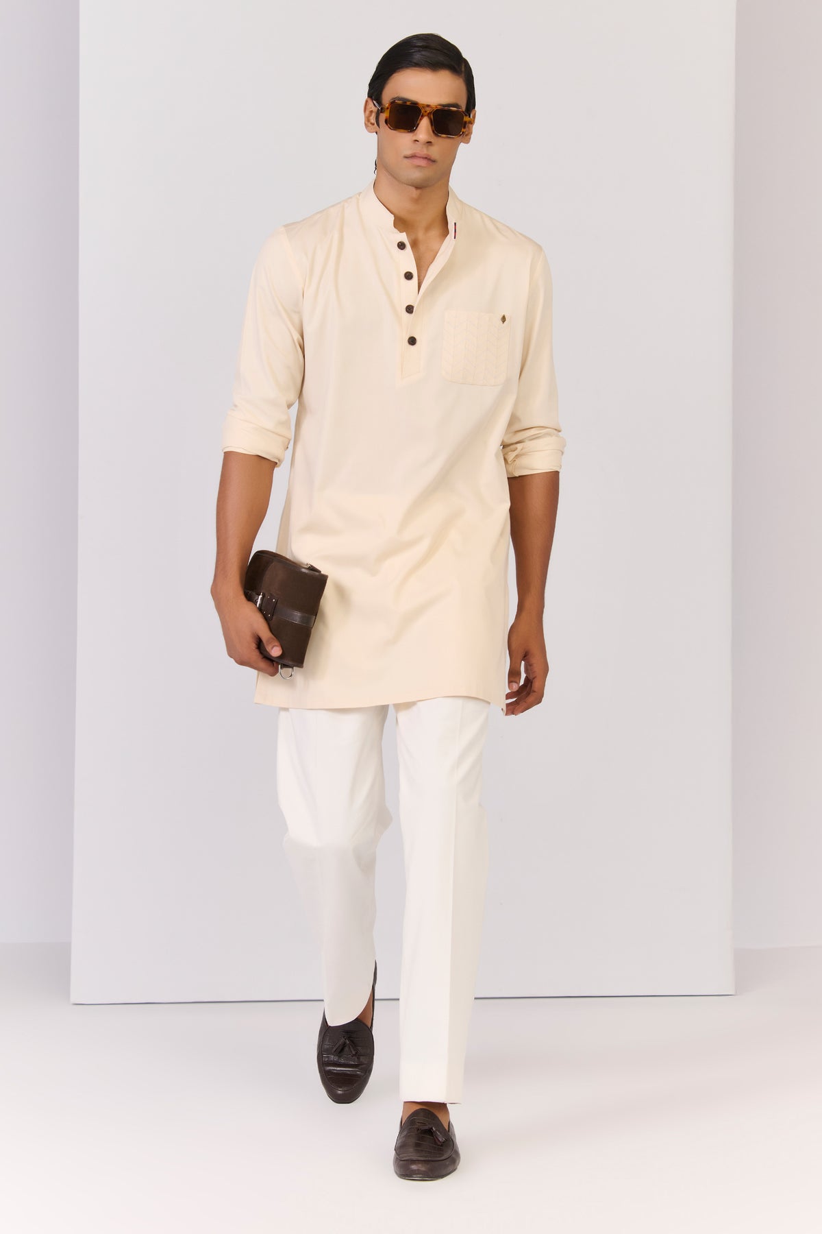 Light Peach Bamboo Cotton Kurta