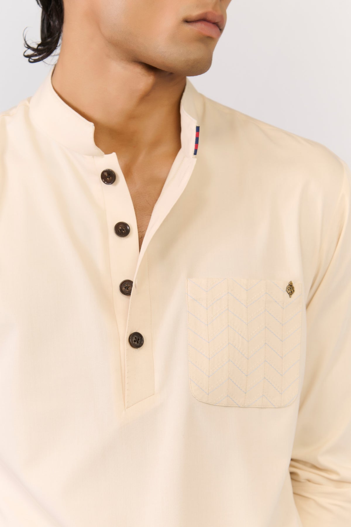 Light Peach Bamboo Cotton Kurta