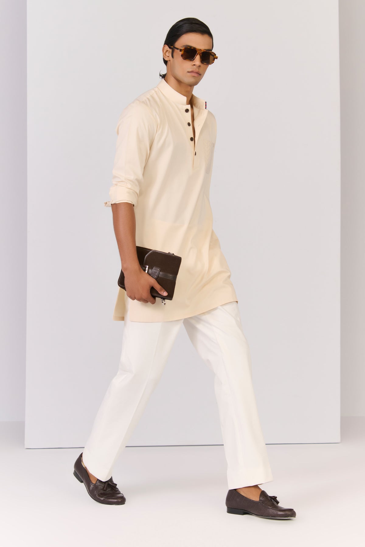 Light Peach Bamboo Cotton Kurta